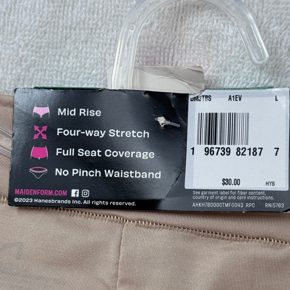 Maidenform Everyday Luxe Boyshort Panties 3 Pack Nude Pink Mid Rise DM3TBS Sz L - Picture 3 of 6